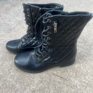 Stylish Black Quilted Ankle Booties